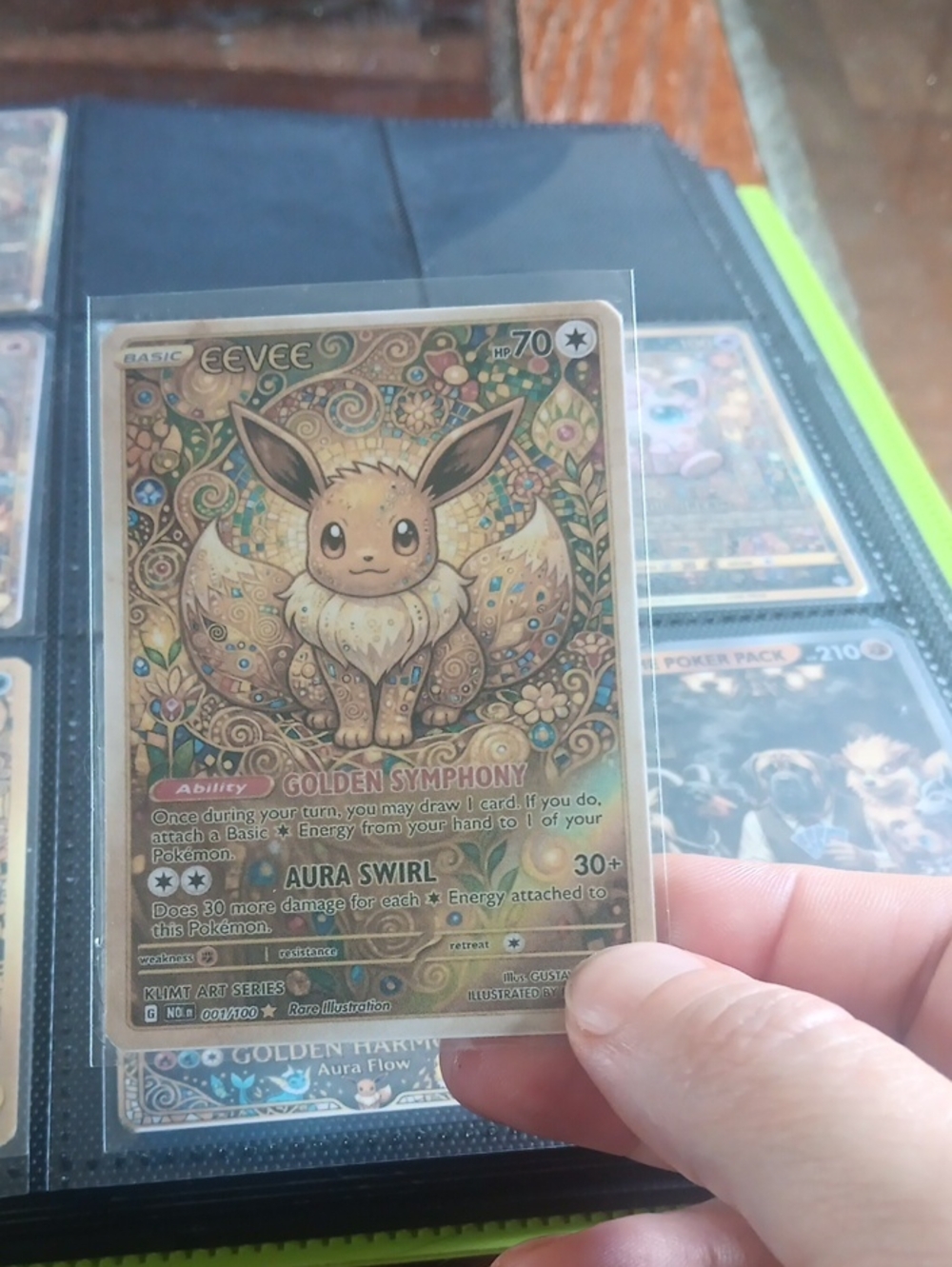 Eevee Pokémon TCG Collectible Card – Gold Art Edition (Brown)